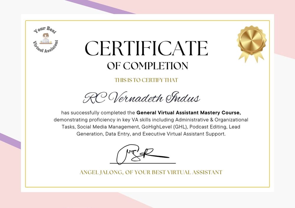 General Virtual Assistant Certificate