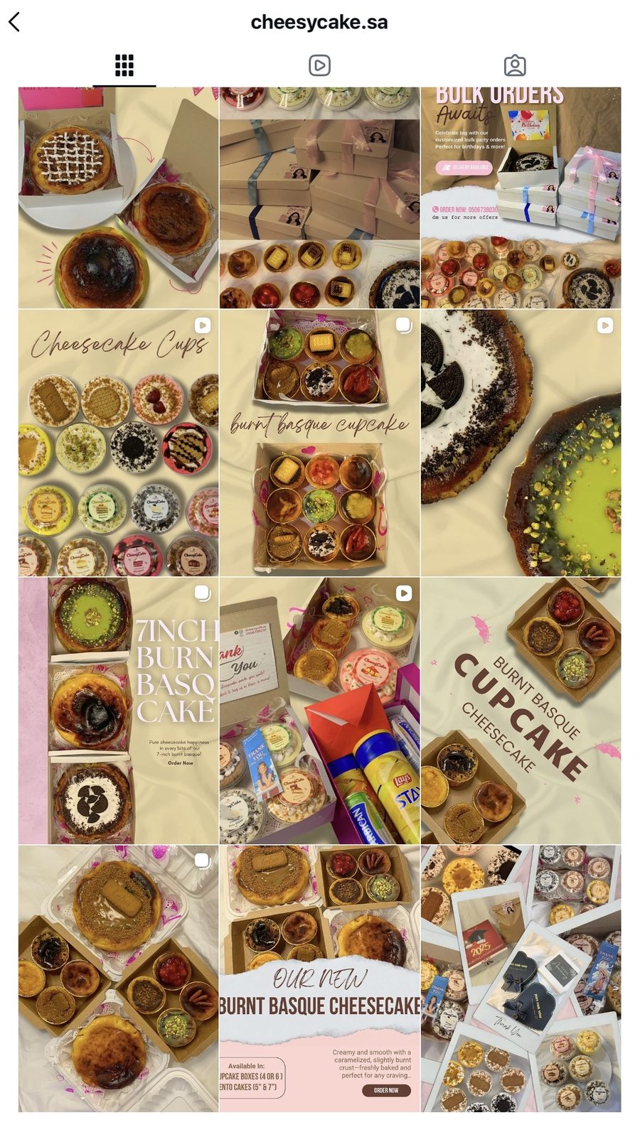 Cheesycake.sa product spread — cheesecake cups and burnt basque cakes