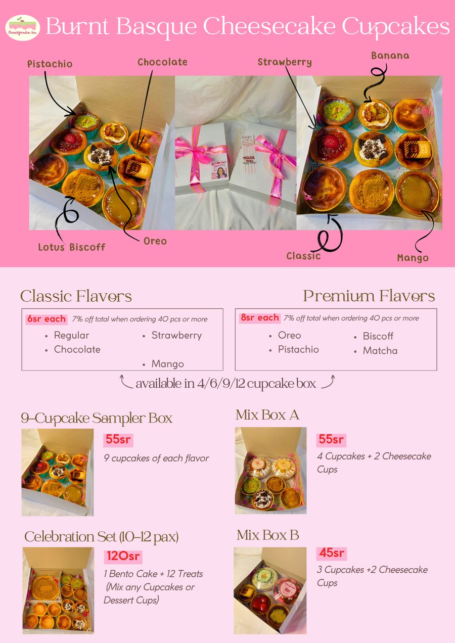 Cheesycake.sa cupcake menu graphic