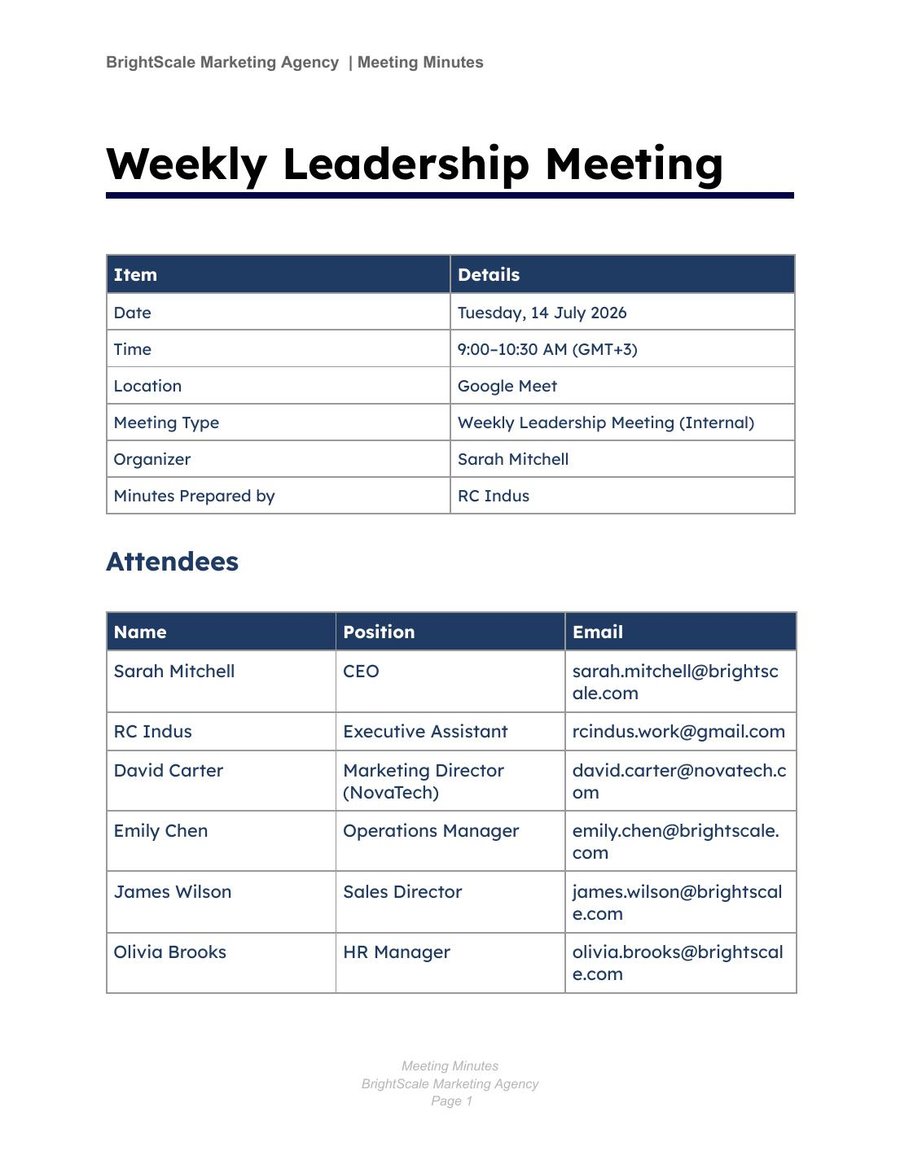 Meeting Minutes document preview